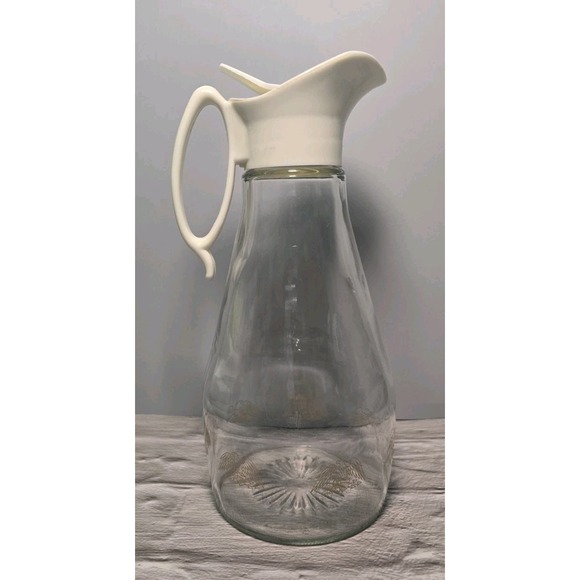 Log Cabin Other - Vintage 1970's Log Cabin Federal Eagle Glass Syrup Bottle With Plastic Lid/Dispe